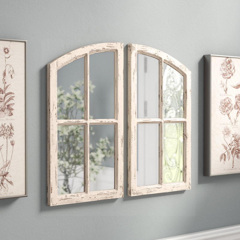 2 Piece Kissena Window Pane Accent Mirror Set & Reviews Birch Lane